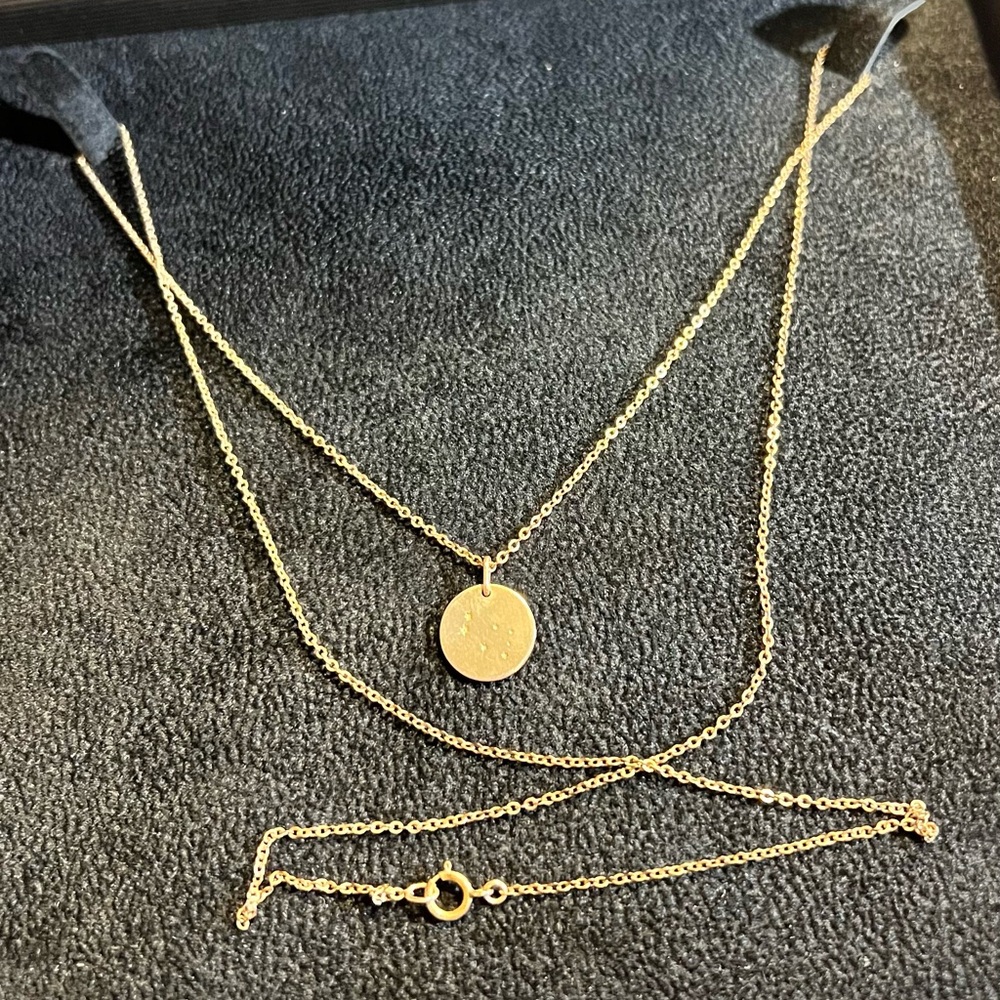 Mejuri Double Wrap Gold tone Silver Constellation Necklace